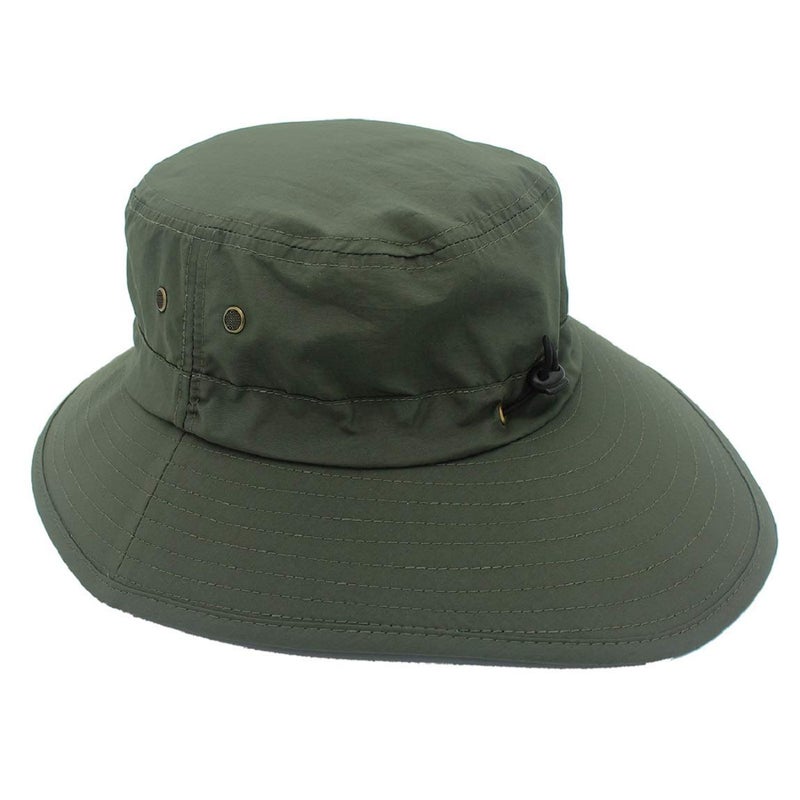 LLmoway Women Foldable Summer Hiking Hat with String UV Protection Menâ€™s Sun Hat Wide Brim Quick Dry Outdoor Cap Army Green - Image 4